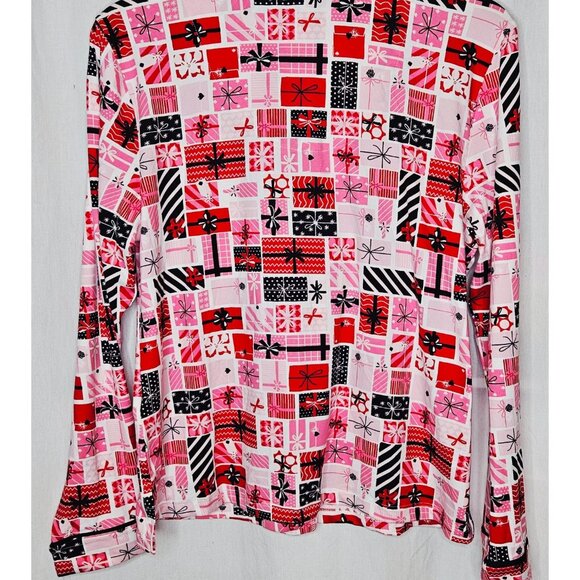 Kate Spade Holiday Gift Print Pajama Set Women's Long Sleeve Top & Pants Medium - Picture 4 of 12